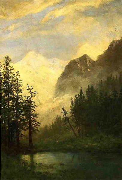 Albert Bierstadt Moonlit Landscape oil painting picture